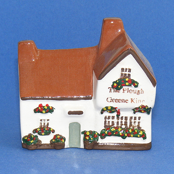 Image of Mudlen End Studio model No  33 Greene King pub with flowers